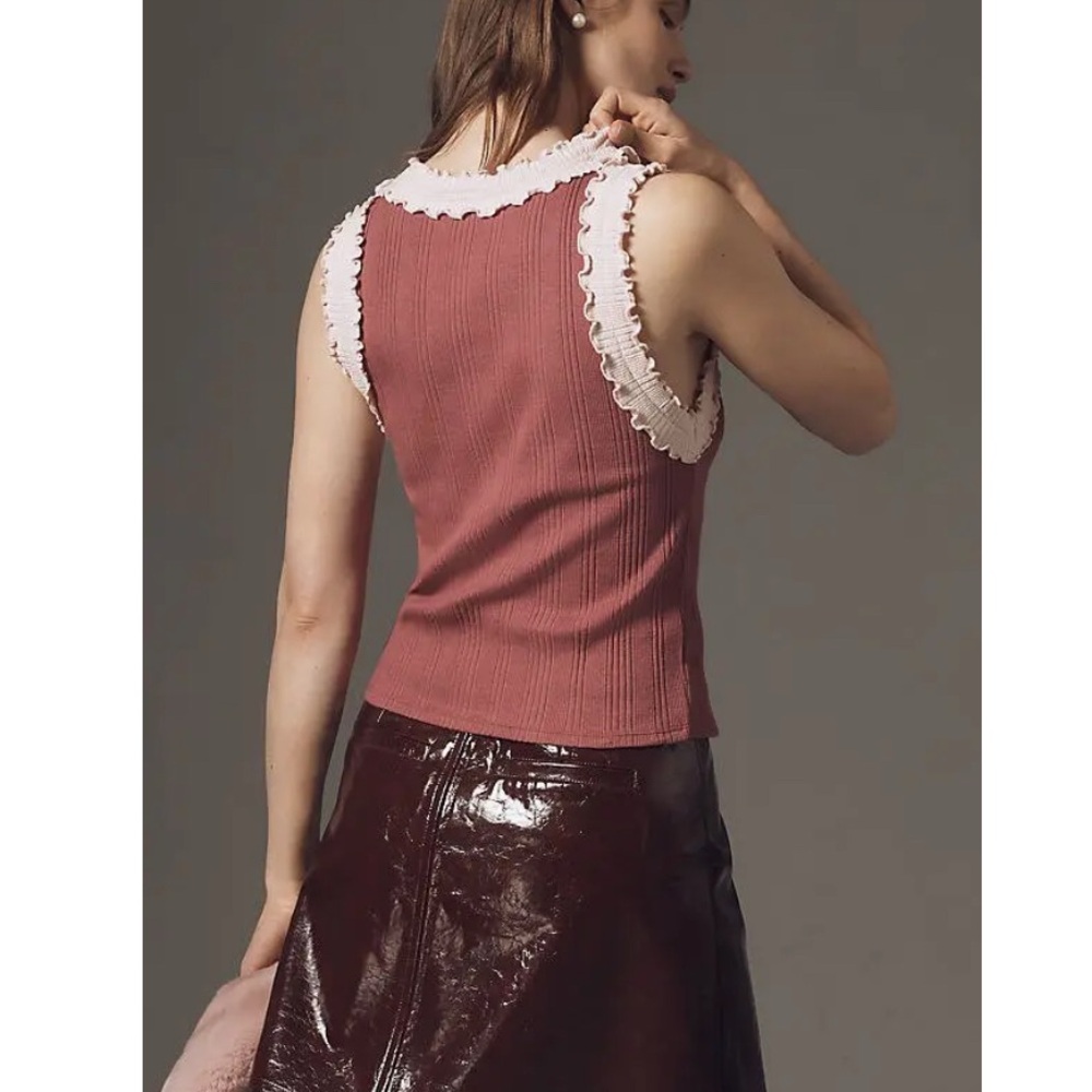 Maeve Ruffled Tie-Neck Tank - Picture 3 of 4